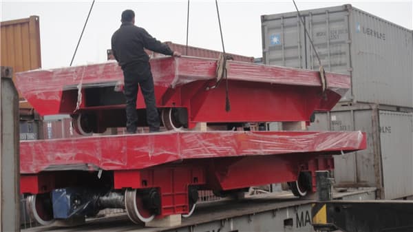 Philippines material handling transfer trolley for steel coil transport